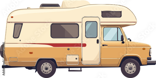 camper van isolated on white