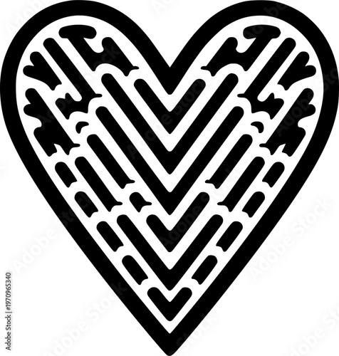 Elegant Heart Design: A beautifully crafted heart-shaped design with intricate details, showcasing elegance and artistic finesse.