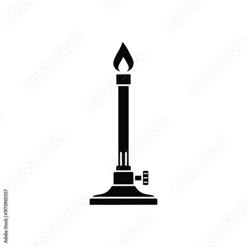 Bunsen burner laboratory equipment icon.