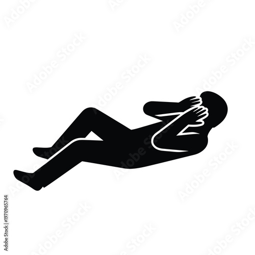 Person Lying Down Covering Face.