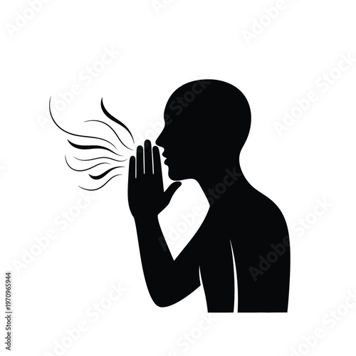 Silhouette of a person whispering a secret.