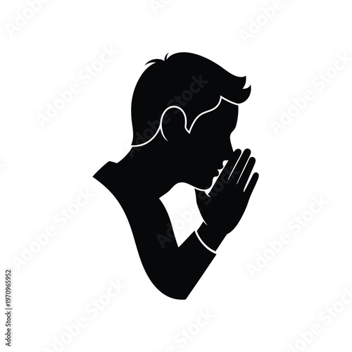 Silhouette of man whispering a secret.