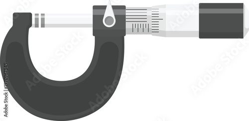 Micrometer Flat Illustration. Clean Icon Design Element Isolated on White Background