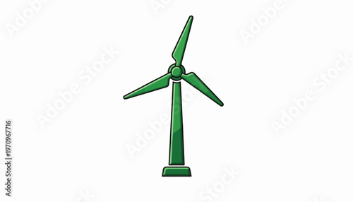 Green wind turbine on for renewable energy concepts