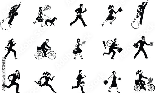 Silhouettes of busy professionals illustrating the fast-paced nature of modern corporate life.