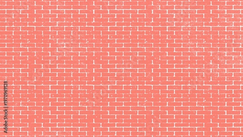 Konstfotografi Colorful red brick wall background with white grout and subtle texture detail
