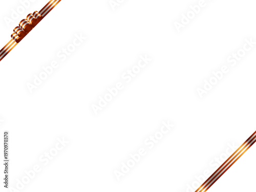 リボン波、縞、斜F、9オレンジ