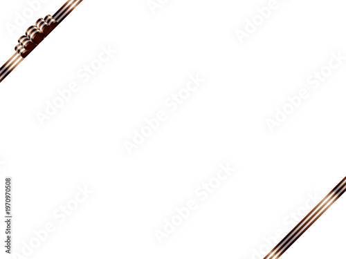 リボン波、縞、斜F、18茶