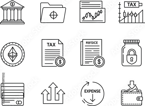 Premium Business Icon Set Minimal Line Design