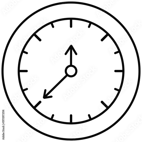 Wallpaper Mural outline illustration of a circular clock  Torontodigital.ca