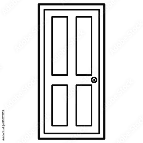 Wallpaper Mural outline illustration of a door Torontodigital.ca