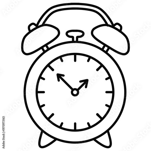 Wallpaper Mural outline illustration of an alarm clock  Torontodigital.ca