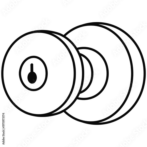 Wallpaper Mural outline illustration of a doorknob  Torontodigital.ca