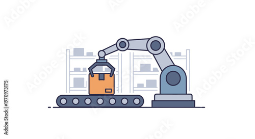 Industrial robotic arm machine technology.