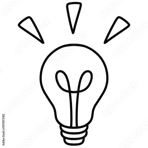 Wallpaper Mural outline illustration of an ideal light bulb  Torontodigital.ca