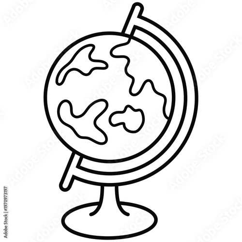 Wallpaper Mural outline of a cartoon illustration of a globe Torontodigital.ca