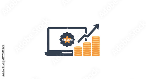 Laptop with growing finance graph.