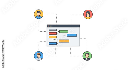 People connected online network system.
