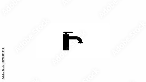 A simple black silhouette of a modern faucet, representing water supply and plumbing fixtures.