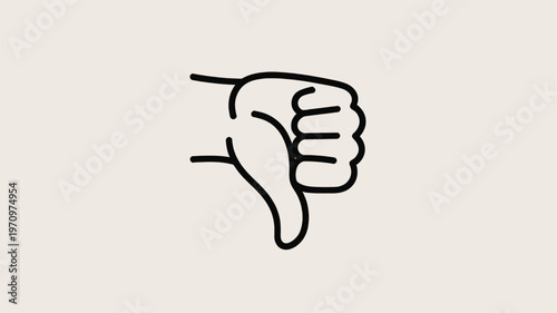 Thumbs down hand gesture icon outline negative feedback dislike symbol