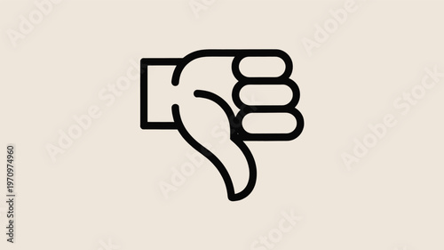 Dislike thumbs down icon line art negative rating review gesture symbol
