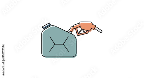 Gasoline Can with Fuel Nozzle Attached.