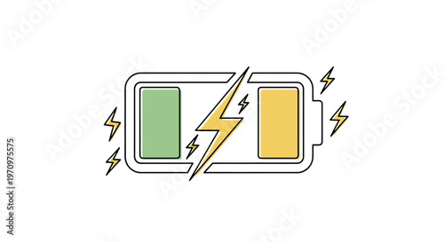 Battery with low charge level icon.