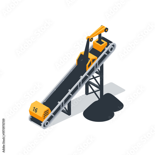Isometric Conveyor Belt System for Industrial Material Handling.