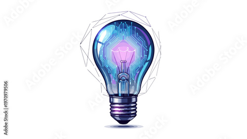 Watercolor Light Bulb Illustration.