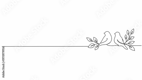 World Migratory Bird Day celebration, with migrating birds perched on a branch, a beautiful 4k video illustration representing nature's beauty and conservation efforts