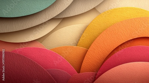 Serene layered paper background with soft curves and copy space
