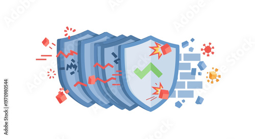 Shield Protecting from Cyber Threats Online.