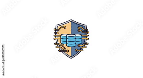Shield with blue book and symbols.