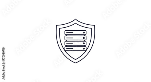 Shield with horizontal lines icon.