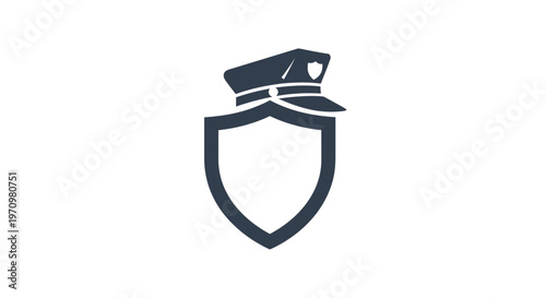Shield with graduation cap icon symbol.