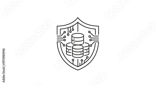 Shield with stack of coins logo.