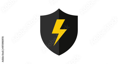 Shield with yellow lightning bolt symbol.