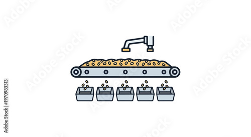 Industrial conveyor belt system machinery.