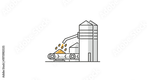 Industrial grain loader machine operation.