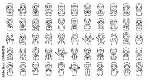 Collection of pixelated cartoon characters in various poses and outfits.