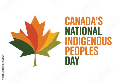 Canada's National Indigenous Peoples Day is celebrated with a maple leaf logo.