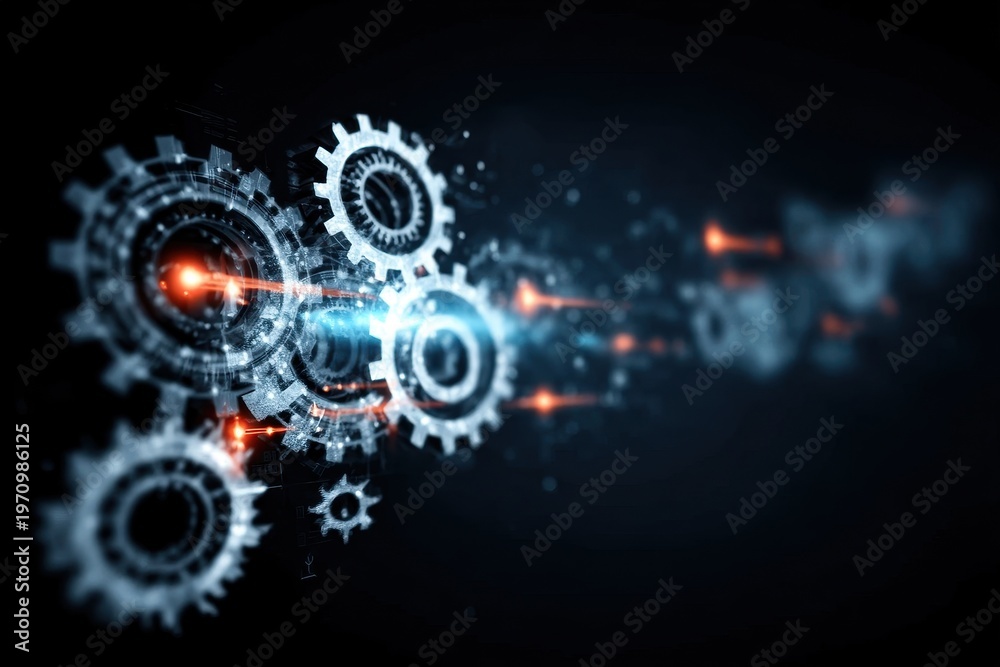 Obraz premium Great management requires a system where automation and technology work together in a process to deliver an efficiency solution.