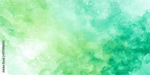 Abstract watercolor washes merge in an ethereal dance of shades, the verdant greens and tranquil teals evoke a sense of calm and evoke feelings of freshness and renewal.