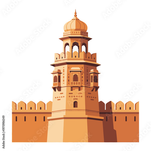 Ancient Indian Fort Tower Architecture.