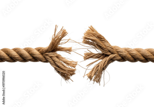 A brown rope with a broken end