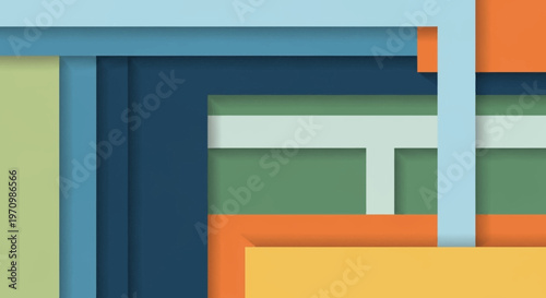 Abstract Geometric Color Block Composition in Vibrant Hues.