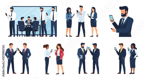 Group of Professionals Engaged in a Collaborative Business Meeting and Presentation.