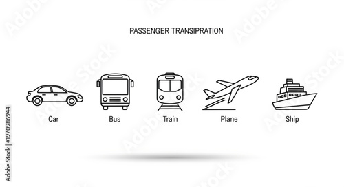 Collection of Passenger Transportation Icons.