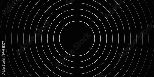 Create a bold look with a centric circle background featuring vector graphics of sound waves.