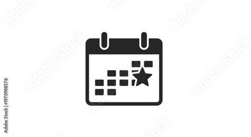 Calendar icon with star marking date.